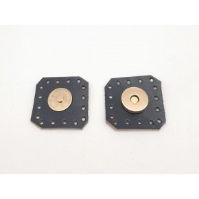 Çanta Aksesuar Lacivert Gerçek Derili Kare Mıknatıslı Çıtçıt Light Gold Metalli