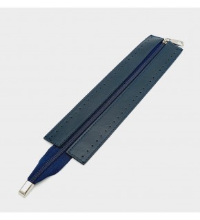 Çanta Aksesuar Lacivert Renk 28 Cm Derili Fermuar Gümüş Metalli