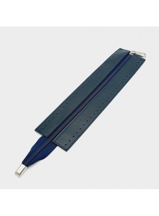 Çanta Aksesuar Lacivert Renk 28 Cm Derili Fermuar Gümüş Metalli