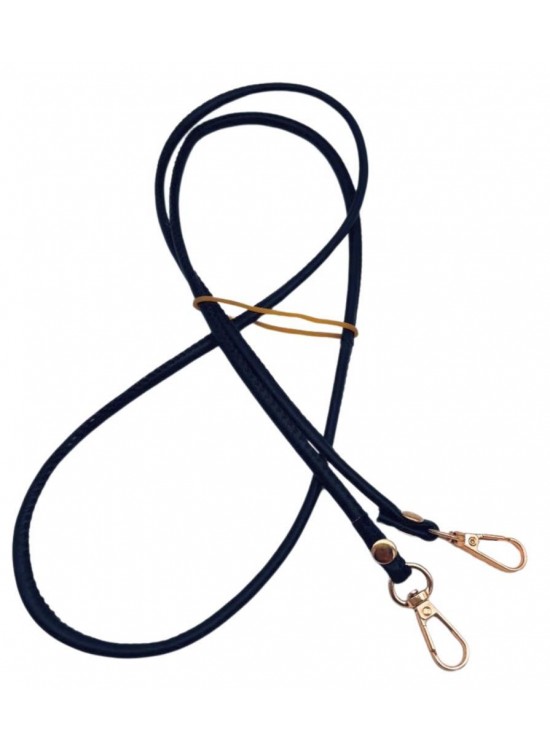 Çanta Aksesuar Lacivert Renk 5 mm Suni Deri Spagetti Model Çanta Sapı Light Gold Metal