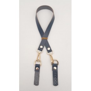 Çanta Aksesuar Lacivert Renk 60x1.5 cm Gerçek Deri Çanta Sapı Light Gold Metalli