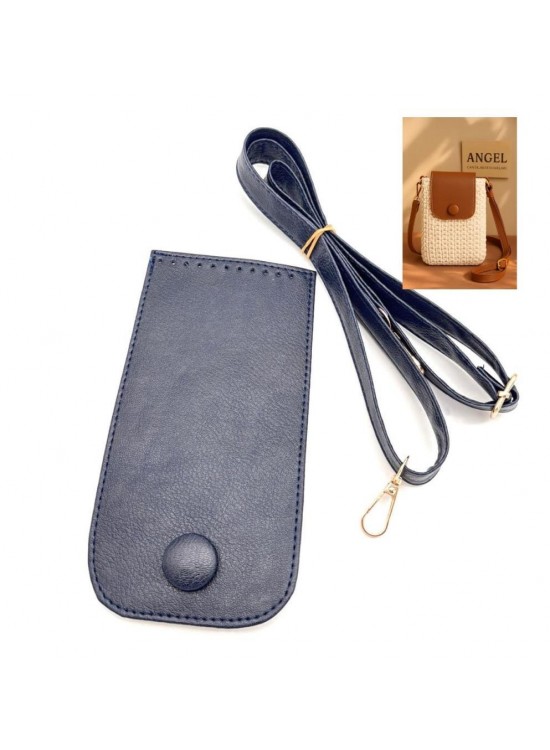 Çanta Aksesuar Lacivert Renk Button Model  Çanta Yapım Seti Light Gold Metalli