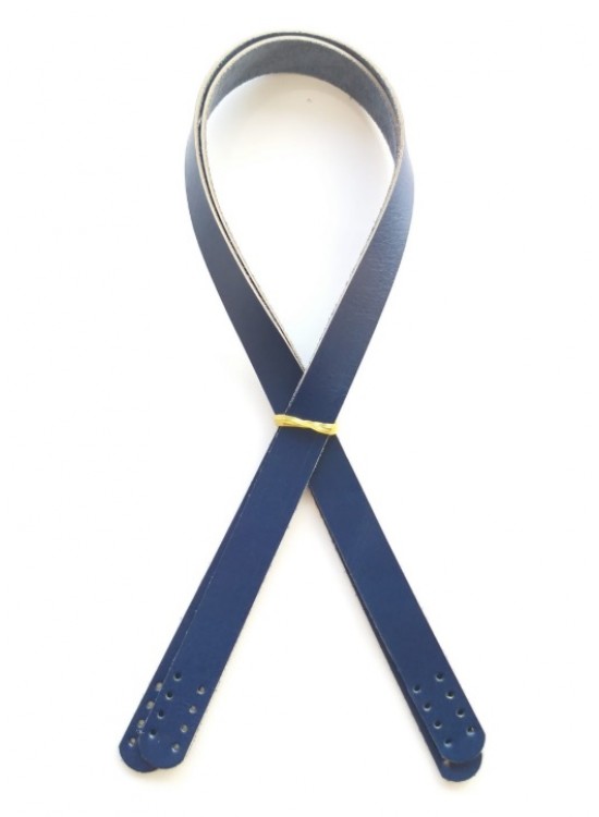 Çanta Aksesuar Lacivert Renk Gerçek Deri 70X2 Cm Çift Sap