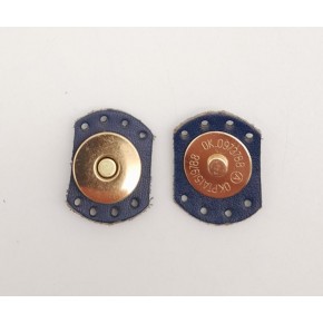 Çanta Aksesuar Lacivert Renk Gerçek Derili Oval Kenar Mıknatıslı Çıtçıt Light Gold Metalli