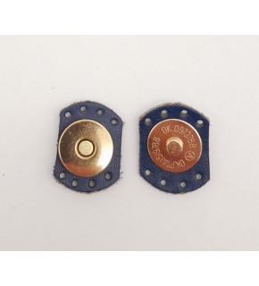 Çanta Aksesuar Lacivert Renk Gerçek Derili Oval Kenar Mıknatıslı Çıtçıt Light Gold Metalli