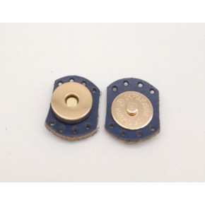 Çanta Aksesuar Lacivert Renk Gerçek Derili Oval Kenar Mıknatıslı Çıtçıt Light Gold Metalli