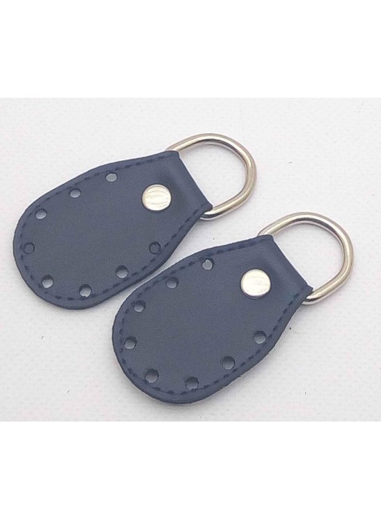Çanta Aksesuar Lacivert Renk, Sapların Uç Kısmına Dikmek İçin Deri Aparat.