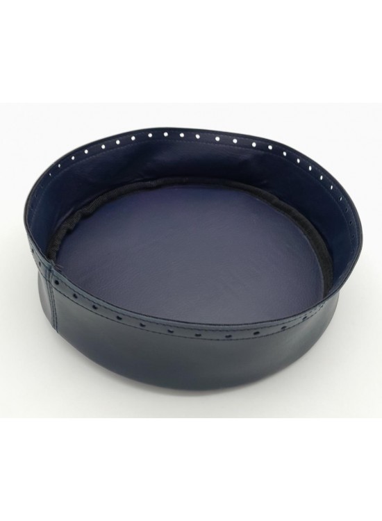 Çanta Aksesuar Lacivert Suni Deri 22 cm Yuvarlak Yüksek Çanta Tabanı Gümüş Metalli