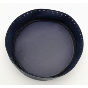 Çanta Aksesuar Lacivert Suni Deri 22 cm Yuvarlak Yüksek Çanta Tabanı Gümüş Metalli