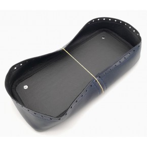 Çanta Aksesuar Lacivert Suni Deri 28x13 cm Yüksek Çanta Tabanı Gümüş Metalli