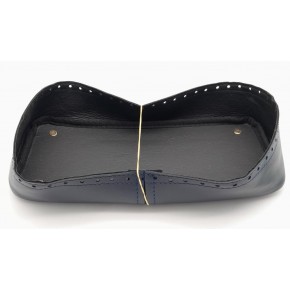 Çanta Aksesuar Lacivert Suni Deri 28x13 cm Yüksek Çanta Tabanı Light Gold Metalli