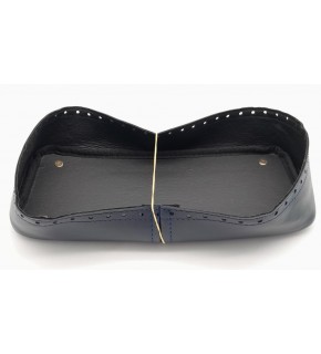 Çanta Aksesuar Lacivert Suni Deri 28x13 cm Yüksek Çanta Tabanı Light Gold Metalli