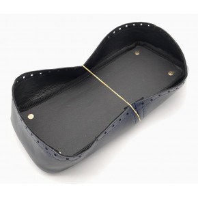 Çanta Aksesuar Lacivert Suni Deri 28x13 cm Yüksek Çanta Tabanı Light Gold Metalli