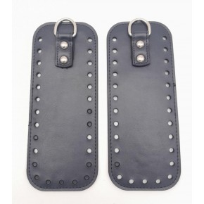 Çanta Aksesuar Lacivert Suni Deri Dikdörtgen Çanta Yan Parçası Gümüş Metalli