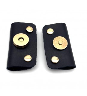 Çanta Aksesuar Lacivert Suni Derili Troklu Mıknatıslı Çıtçıt Light Gold Metalli