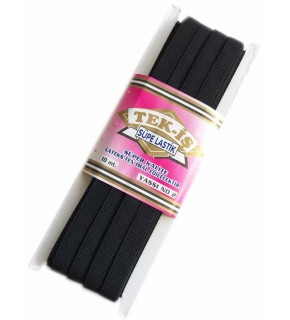 Çanta Aksesuar Lastik Süpe Siyah Yassı No:2