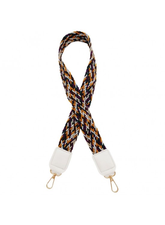 Çanta Aksesuar Ledi Supra Örgü Model Beyaz Renk Derili Çanta Sapı Light Gold Metalli