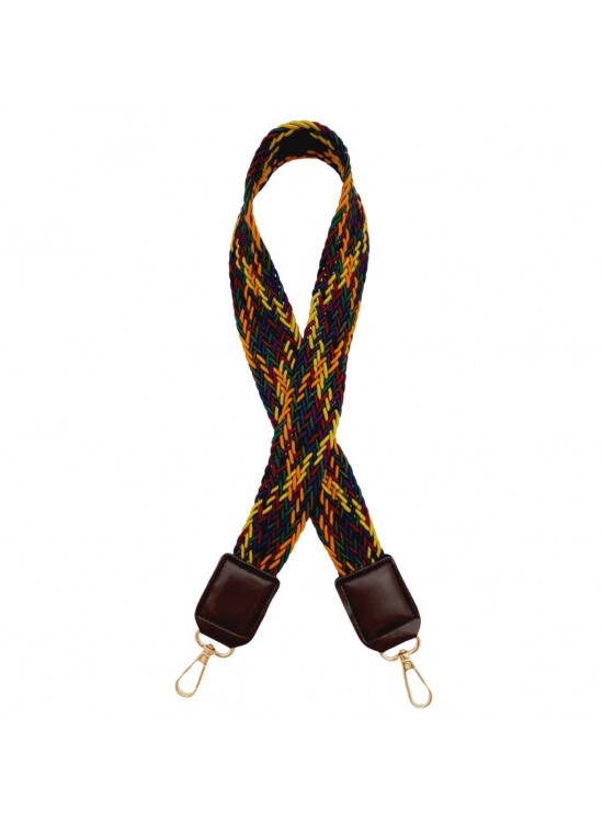 Çanta Aksesuar Ledi Supra Örgü Model Koyu Kahverengi Derili Çanta Sapı Light Gold Metalli