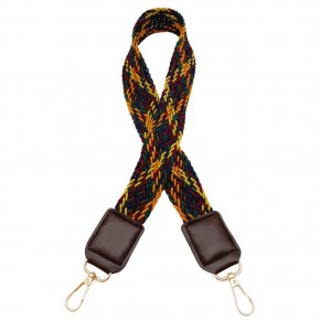 Çanta Aksesuar Ledi Supra Örgü Model Koyu Kahverengi Derili Çanta Sapı Light Gold Metalli