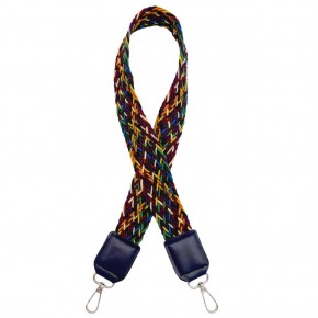 Çanta Aksesuar Ledi Supra Örgü Model Lacivert Renk Derili Çanta Sapı Gümüş Metalli