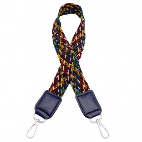 Çanta Aksesuar Ledi Supra Örgü Model Lacivert Renk Derili Çanta Sapı Gümüş Metalli