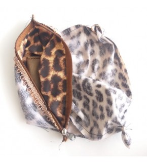 Çanta Aksesuar Leopar 28X28 Cm, Dikilmiş Halde, Fermuarlı Astar