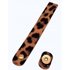 Çanta Aksesuar Leopar Deri 18x2.3 cm Çanta Kapağı  Light Gold Metalli