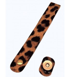 Çanta Aksesuar Leopar Deri 18x2.3 cm Çanta Kapağı  Light Gold Metalli