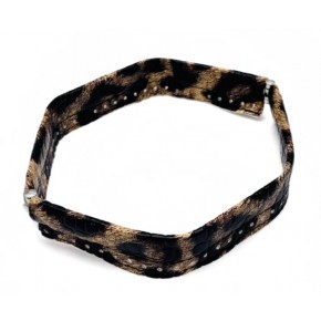 Çanta Aksesuar Leopar Renk Derili Metal Çanta Ağzı 24 Cm