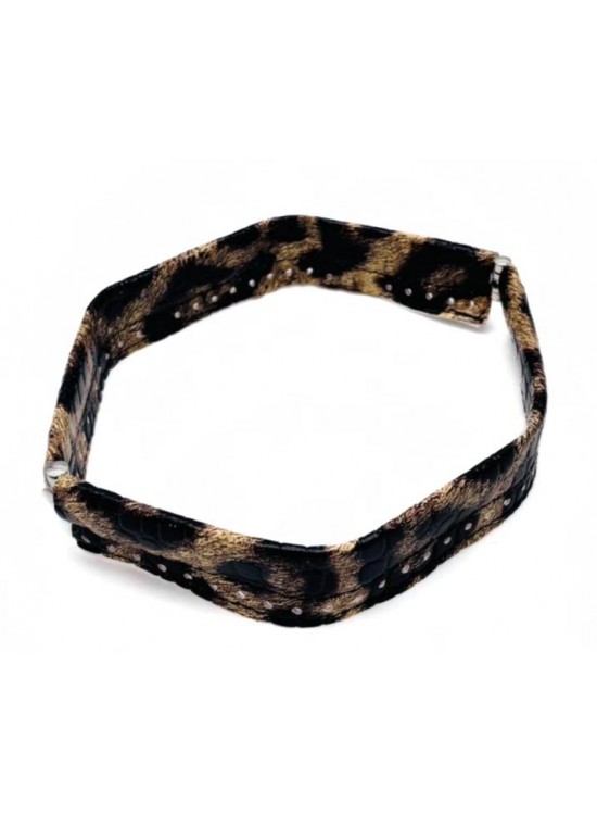 Çanta Aksesuar Leopar Renk Derili Metal Çanta Ağzı 24 Cm