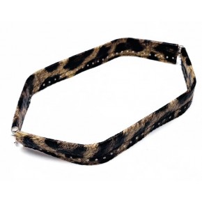 Çanta Aksesuar Leopar Renk Derili Metal Çanta Ağzı 30 Cm