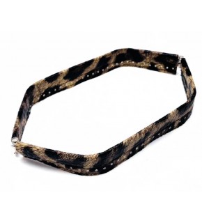 Çanta Aksesuar Leopar Renk Derili Metal Çanta Ağzı 30 Cm