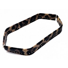 Çanta Aksesuar Leopar Renk Derili Metal Çanta Ağzı 33 Cm