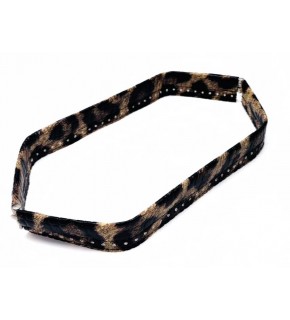 Çanta Aksesuar Leopar Renk Derili Metal Çanta Ağzı 33 Cm