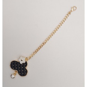 Çanta Aksesuar Light Gold Çiçekli Bulut Model Sarkaç Süs Siyah Renk