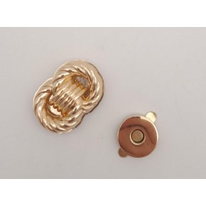 Çanta Aksesuar Light Gold Çift Daire Mıknatıslı Kilit