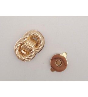 Çanta Aksesuar Light Gold Çift Daire Mıknatıslı Kilit