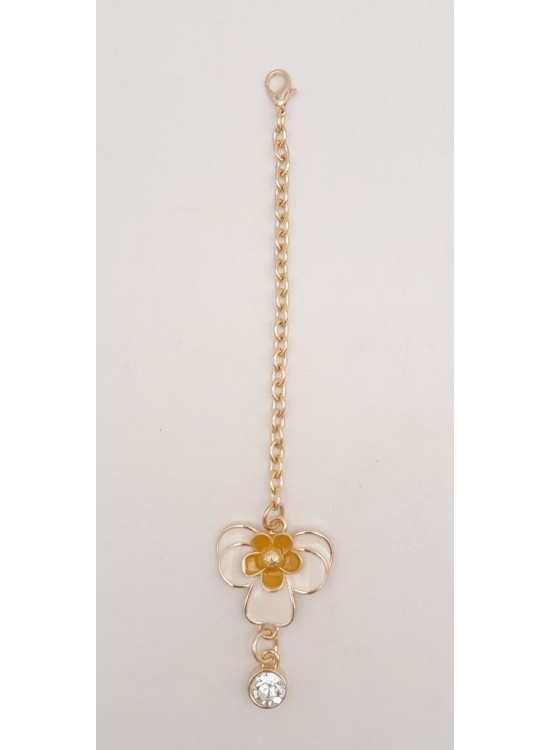 Çanta Aksesuar Light Gold Hardal Renk Çiçekli Sarkaç Süs