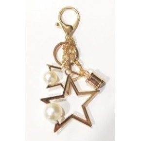 Çanta Aksesuar Light Gold İncili Süs Kapsüllü