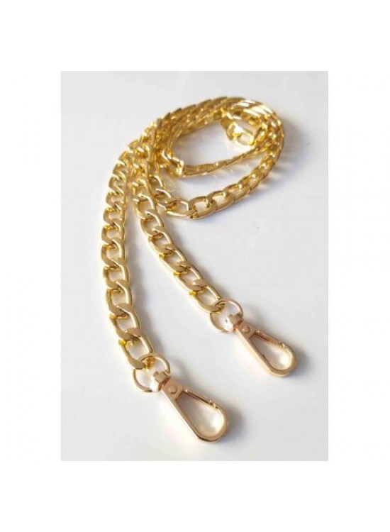 Çanta Aksesuar Light Gold Klasik İnce Zincir Kancalı 120 Cm