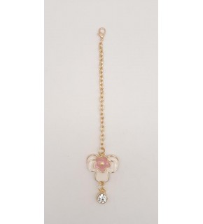 Çanta Aksesuar Light Gold Pudra Renk Çiçekli Sarkaç Süs