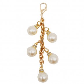 Çanta Aksesuar Light Gold Renk 16 mm İncili Süs