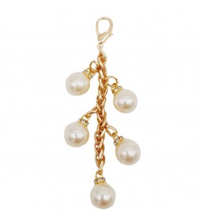 Çanta Aksesuar Light Gold Renk 16 mm İncili Süs