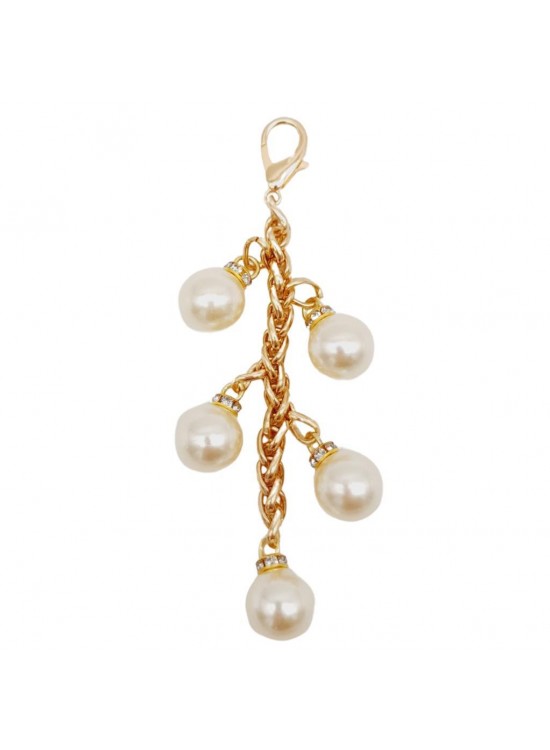 Çanta Aksesuar Light Gold Renk 16 mm İncili Süs