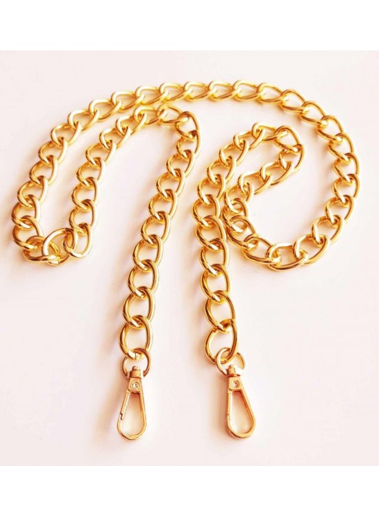 Çanta Aksesuar Light Gold Renk 16X22 Mm Çanta Zinciri Kancalı (120 Cm)