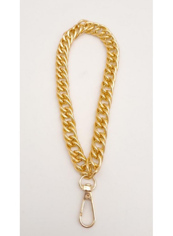 Çanta Aksesuar Light Gold Renk Çift Halkalı Model Zincirli Elcik