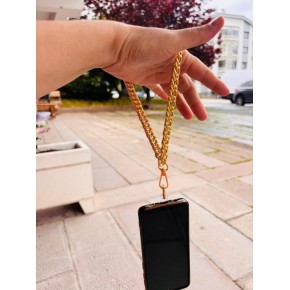 Çanta Aksesuar Light Gold Renk Çift Halkalı Telefon Bilek Askısı, Telefon Zinciri, Telefon Askısı, Tüm Telefon Kılıfları İçin Uygundur