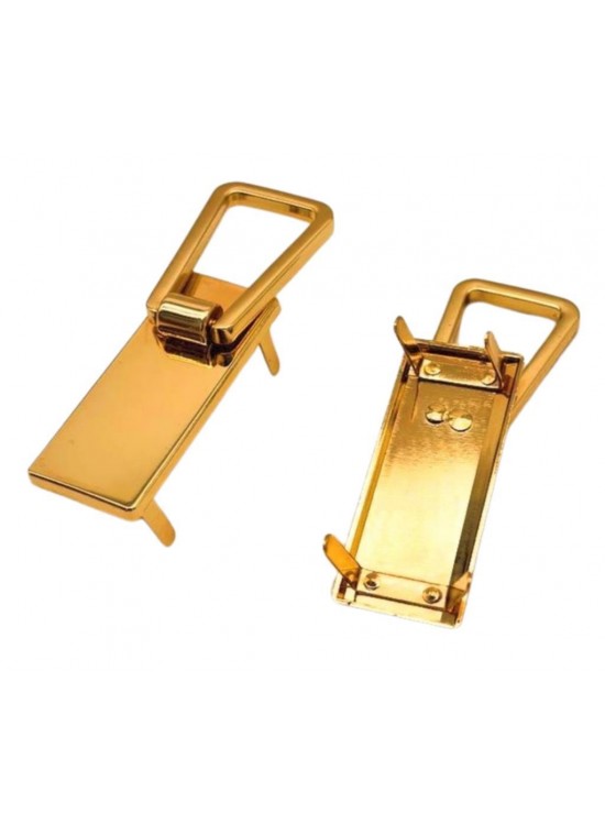 Çanta Aksesuar Light Gold Renk Dikdörtgen Model  Kulpluk 2 Adet