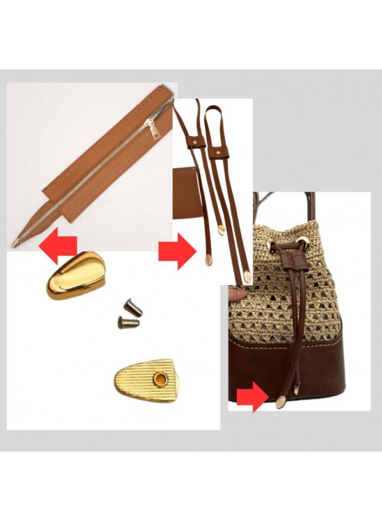 Çanta Aksesuar Light Gold Renk Fermuar Stop Büzgü Ucu 2 Adet