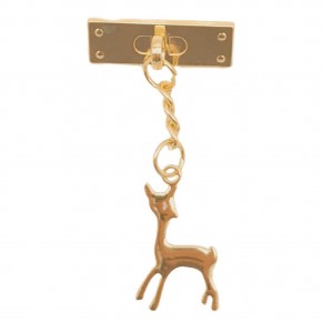 Çanta Aksesuar Light Gold Renk Geyik Model Çanta Süsü